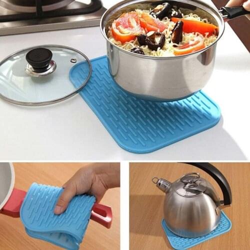 Durable Silicone Round Non-slip Heat Resistant Mat Coaster Cushion Placemat Pot Holder 4 colors