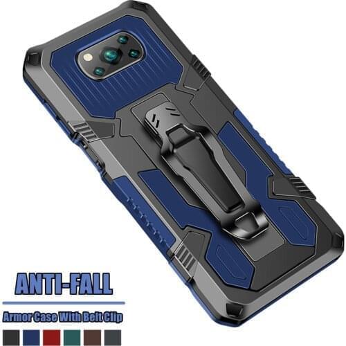 Shockproof Armor Cover Funda For Xiaomi Mi Poco X3 NFC CC9 10T Redmi Note 8 7 6 10 X 9 S Pro 9A 9C Rugged Hybrid Stand Back Case