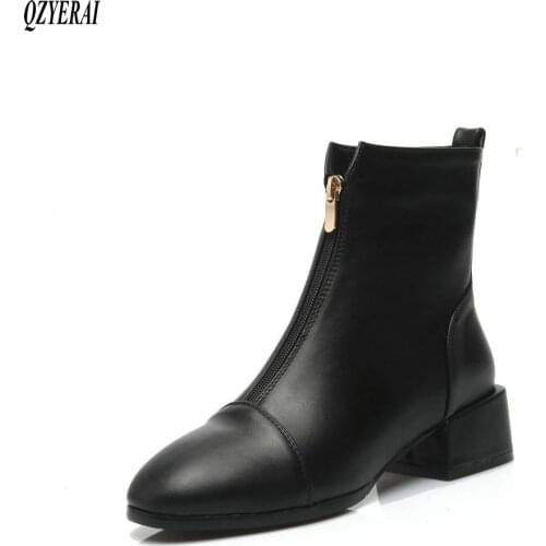 QZYERAI New winter ankle Women boots fashion Female boots keep warm snow boots Women shoes Size 34-43