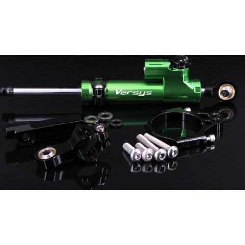 CNC Adjustable Motorcycle Linear Reversed Steering Damper with bracket Support For KAWASAKI Versys 1000 2012-2017 2014 2015 2016