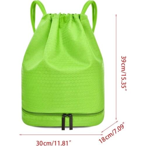 RXBC Drawstring Swimming Backpack Dry Wet Separated Sports Bag Travel Pool Beach Swimsuit Waterproof Gym Rucksack