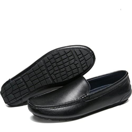 Genuine Leather Men Casual Shoes Italian Men Loafers Moccasins Slip On Mens Flats Breathable Male Driving Shoes