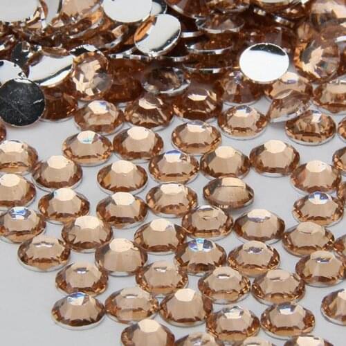 1000PCS Flatback 14 Facets Resin Round Rhinestone Tips Beads Makeup Nail Art Decoration Tools ss20 5mm Champagne N07