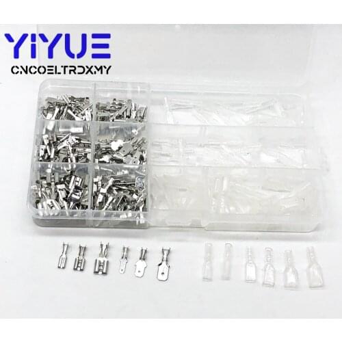 270 Pcs 6.3/4.8/2.8 Insulated Electrical Wire Terminal Crimp Spade Electrical Connectors Assorted Set