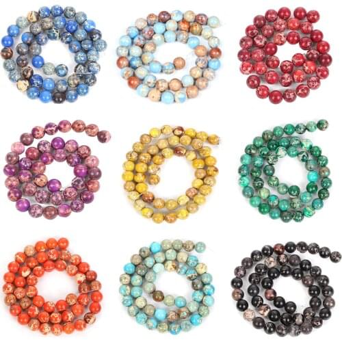 4/6/8/10/12mm Round Natural Stone Beads For Jewelry Making Imperial Jasper Stone Loose Spacer Beads Bracelet Necklace Handmade