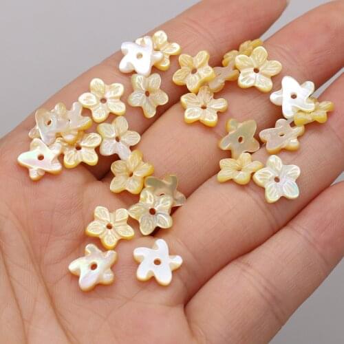 Fashion Natural Sea Water Petal-shaped Shell Charms Loose Spacer Beads for Jewelry Making Bracelet DIY Necklace Accessories 4PCS