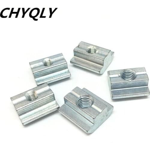 50pcs 45-M4M5M6M8 T Sliding Nut Block Square Nuts for 4545 Aluminum Profile Slot Zinc Coated Plate Aluminum connector
