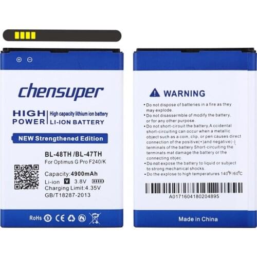 Chensuper 4900mAh BL-48TH BL-47TH Battery for LG F240/K E980 E988 E940 F310 D684 F240S F240L Pro 2 F350/S/L/K D837 D838