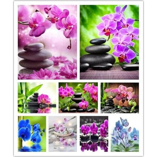 5D Diy diamond Painting Cross Stitch kits FULL Diamond Embroidery Phalaenopsis flower Picture 3D diamond Mosaic still life gift