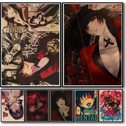 Black and White Poster Kakegurui Anime Posters Canvas Painting Wall Decor Posters Wall Art Picture Room Decor Home Decor