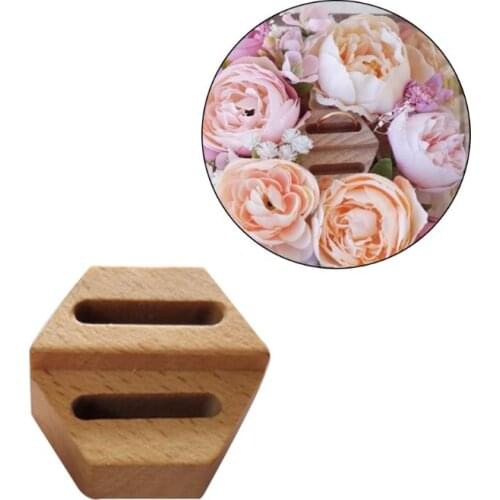 1 Pc Wooden Hexagon Ring Display Stand Couples Rings Storage Rack Jewelry Holder