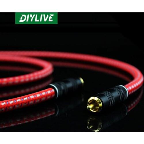 DIYLIVE Hi-Fi 3m Hi-Fi LITON Lipton fever level 75Ω coaxial subwoofer line silver-plated audio signal cable audio cable 1