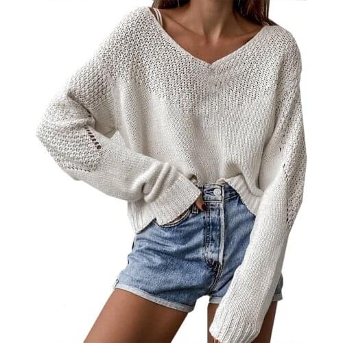 Elastic Blouse V-Neck Knitted Top Blouse for Home Autumn Sweater Elastic Blouse V-Neck Knitted Top Blouse for Home