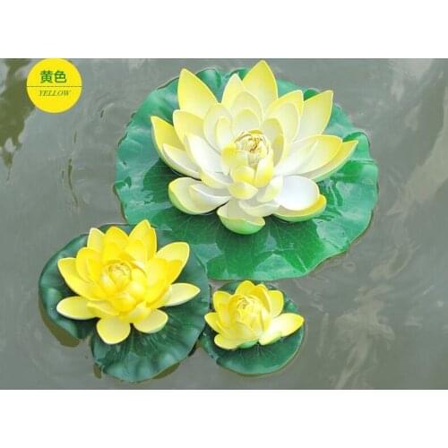 17 CM Diameter Elegant Artificial Lotus Flower Water Pool Fish Tank Decor Plants Craft Supplies for Wedding Party Decorations