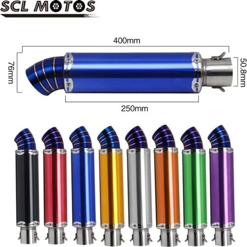 SCL MOTOS 1PC Universal 50.8mm Motorcycle Stainless Steel Exhaust Muffler Pipe Moto Escape For Scooter Motocross Dirt Pit Bike