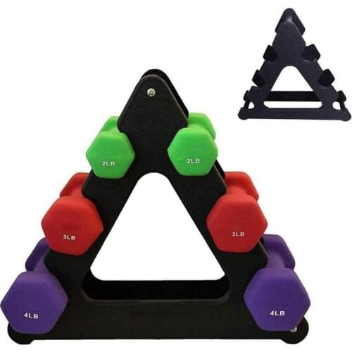 2021Hot Sales HomeGym Fitness Exercise Dumbbells Plastic Triangle HolderStand Rack Bracketdumbell weightsHome Exercise Accessory