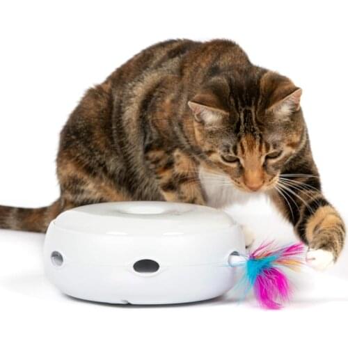 Electronic rot Cat Toy Smart Teasing Cat Stick Crazy Game Spinning Turntable Catch Mouse Donut Automatic Turntable Cat smart Toy