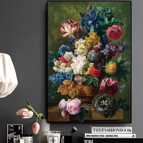 Classic Roses Oil Painting On Canvas Vintage Art Cuadros Valentines Day Decor Print Posters Retro Wall Picture for Living Room
