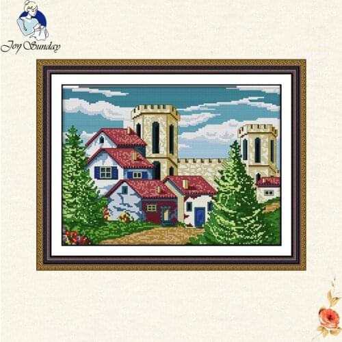 The beautiful house villa 11CT 14CT Cross Stitch Set Scenery Needlework,DMC Cross stitch,The scenery for DIY Adornment picture