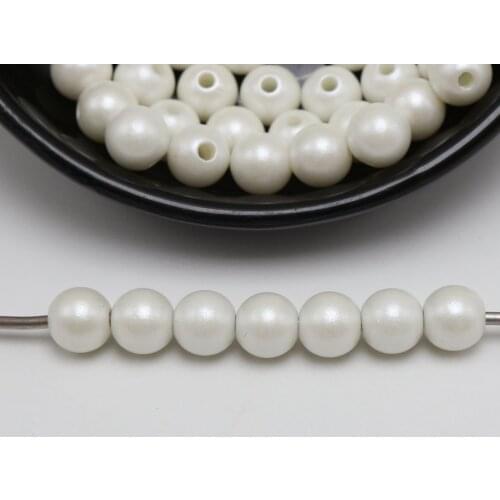 100 Matte White Acrylic Pearl Round Beads Imitation Pearl 10mm(3/8")