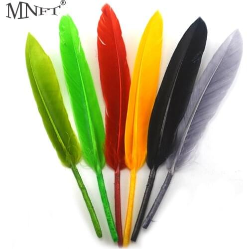 MNFT 24PCS/Lot New Colorful Goose Feather Plume For Fly Fishing Fly Tying Material Steamer Fishing DIY Bait Lure Making