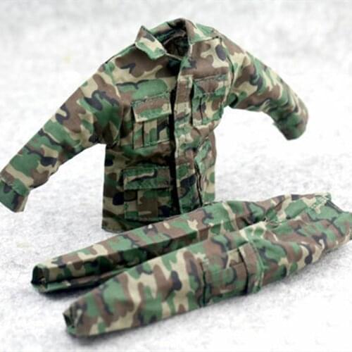1/6 Scale Male Jungle Camouflage Battle Suit Army Soldier Figure Clothing Costume Fit 12'' Action Man