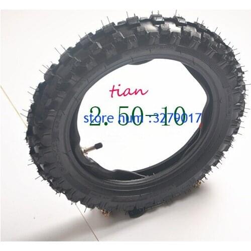 Rubber Motorcycle Tyre & Inner Tube Set 2.50-10 Pocket Durable Thick Wheel Motorcycle Tires for Yamaha PW50 PW 50