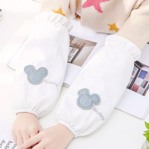 Autumn and winter cute flannel warm elbow antifouling sleeves adult ladies home office housework men