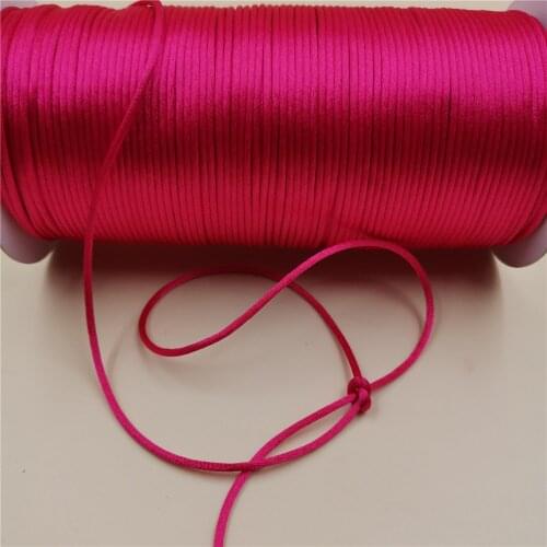 2mm X 20M Azalea Color Braided Macrame Silk Cord Rope Thread Wire DIY Chinese Knot Satin Bracelets Making Findings Beading R903