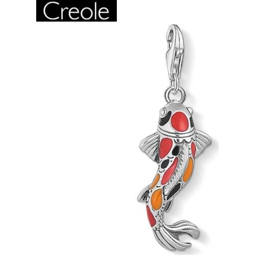 Charm Pendant Koi Fish,2019 Spring Fashion Jewelry Trendy Trendy Authentic 925 Sterling Silver Gift For Women Girls Fit Bracelet