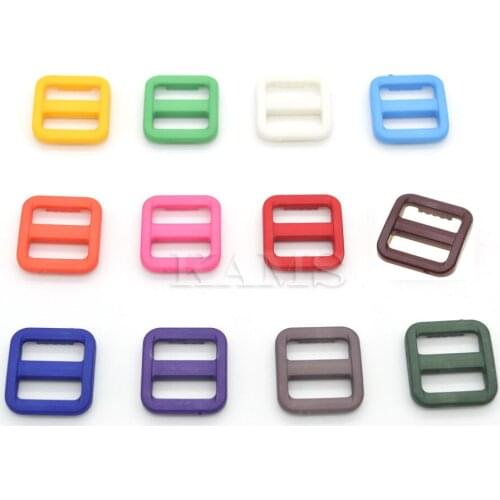 100pcs/pack 5/8" Colorful Triglides Adjust Buckle For Dog Collar Harness Backpack Strap Webbing 15mm 12 colors