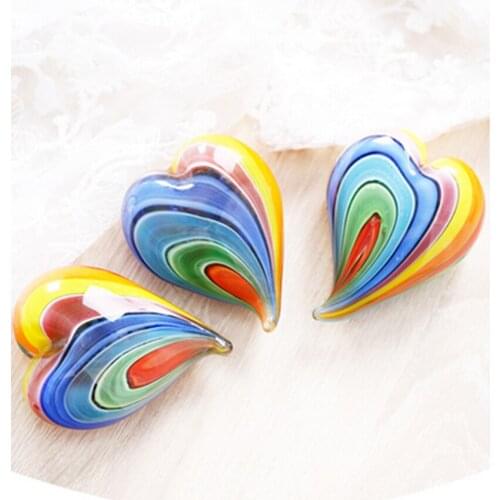 Romantic crystal glass rainbow love arts crafts Coloured glaze lovers gift Figurines Miniatures furnishing home wedding Decor