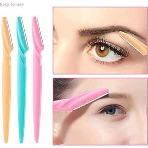 3pc Eyebrow Trimmer Portable Eyebrow Razor Shaver Eye Brow Shaper Face Razor Facial Hair Remover for Women Beauty Makeup Tools
