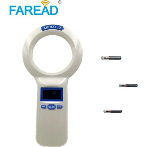 X1pc CE Certificate Pet animal chip Handheld scanner 134.2KHz microchip reader + x2pcs free microchip samples for testing