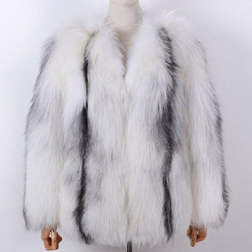 YOLOAgain high quality full pelt winter warm thick women real fox fur jacket ladies natural fox fur jakcet