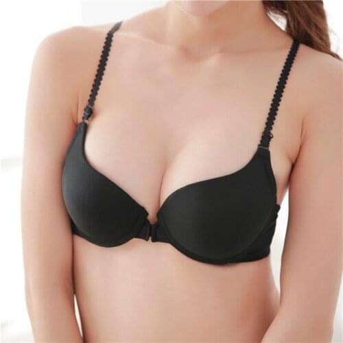 Yasemeen Women Front Closure Push Up Bras Underwear Bow Underwire Gather Bras for Women Seamless Adjusted-straps Minimizer