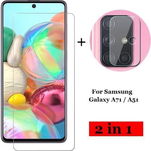 2-in-1 Tempered Glass For Samsung Galaxy A71 6.7" Camera Lens Protection Film Screen protector For Samsung Galaxy A51 6.5" glass
