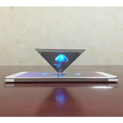 3D Hologram Pyramid Display Projector Video Stand Universal For Smart Mobile Phone MUMR999