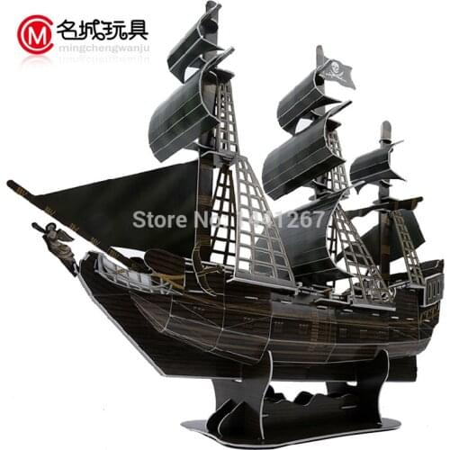 Jack Sparrow Captain 3D puzzle paper ship model Pirates of the Caribbean Black Pearl Model ancient Sailing sailboat warships