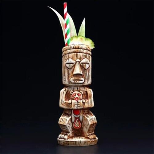 450ml Ceramic Tiki Mug Creative Porcelain Beer Wine Mug Cup Bar Tool