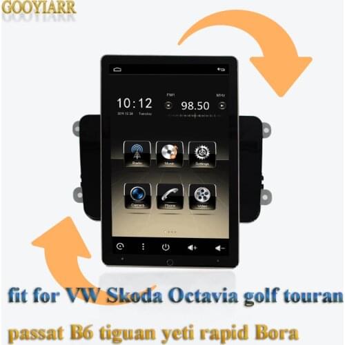 10' Rotatable IPS screen 1din stereo radio Tesla Style car Multimedia Player for volkswagen skoda golf passat polo tiguan rapid