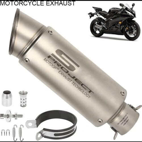Free Shipping Universal Exhaust Motorcycle Carbon Fiber Exhaust Muffler Escape Pipe Slip on M06 Laser Cancellation Motorcycle