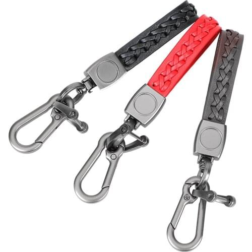 Key Chain Auto Moto Keychains Car Key Ring Holder Zinc Alloy Clip High Grade PU Leather Gift Wallet Accessories