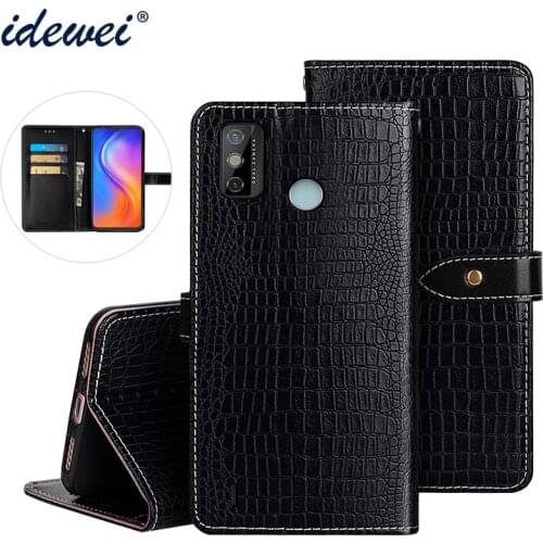 Case For Tecno Spark 6 GO Case Cover Crocodile Grain Flip Leather Case For Tecno Spark 6 GO Cover Business Phone Case