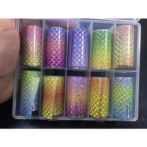 10 Pcs Floral Nail Foil Sunflowers & Moon & Butterfly Pattern for DIY Decor Nail Transfer Decals Stickers Foils Mermaid H27D6