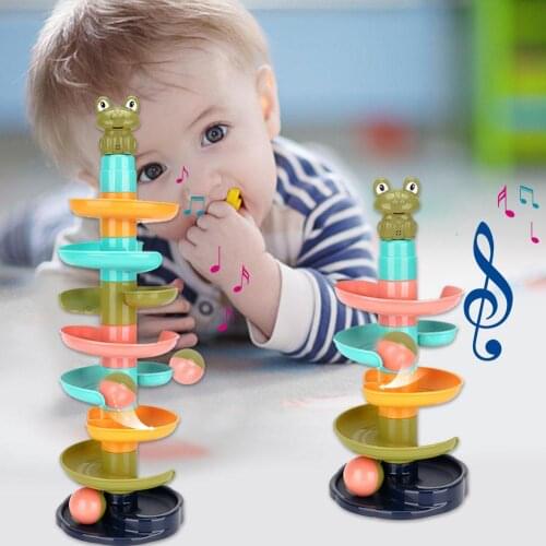 Kids DIY Marble Run Toy Construction Marble Race Run Track Building Blocks Kids Maze Ball Roll Toys Christmas Gift