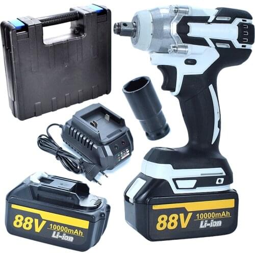 Electric Rechargeable Brushless Impact Wrench Cordless 10000mAh Lithium Battery