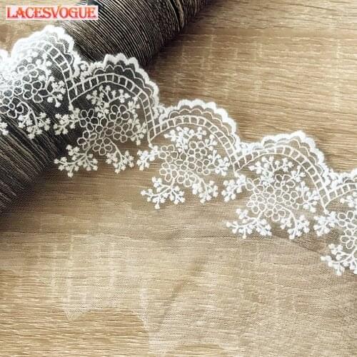 19 yards/lot 11cm Mesh embroidery Lace Trim Handmade DIY Garment needlework sewing accessories fabric Clothing Decoration 466