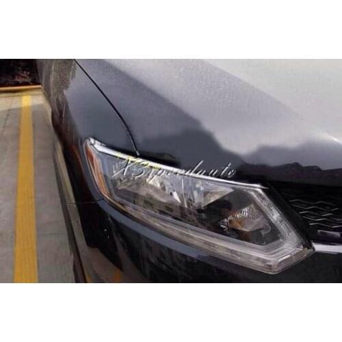 Chromed ABS Plastic Head Light Eyelid Trim Cover For Nissan X-Trail Rogue 2014