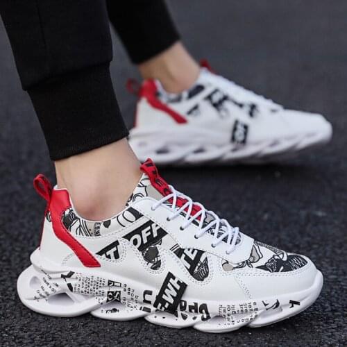 Mens Sneakers Lace-Up Mens Shoes Lightweight Vulcanized Shoes Walking Sneakers Fashion Original Graffiti Zapatillas Hombre